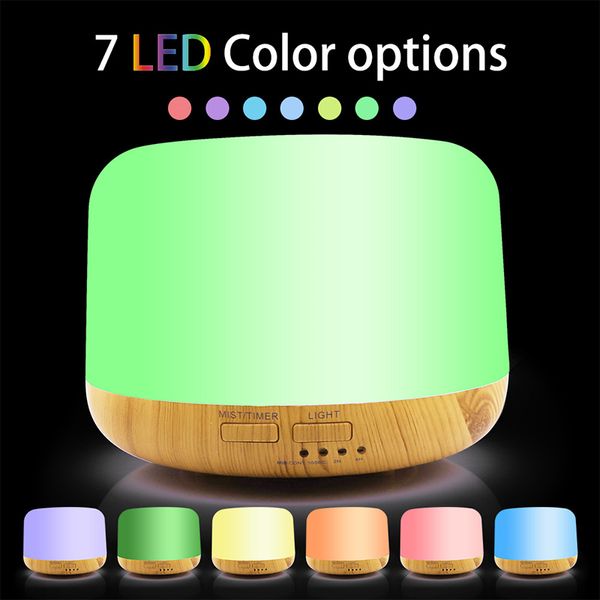 

300ml aroma air humidifier wood grain with rgb 7colors led lights essential oil diffuser aromatherapy electric mist maker 2019new