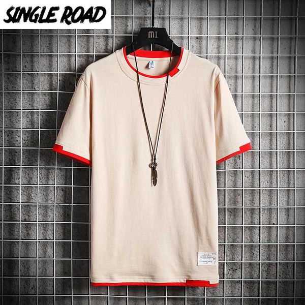 

singleroad man's t-shirt men 2020 summer tshirt casual print tshirts japanese streetwear t-shirts slim cotton t shirt men, White;black