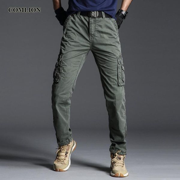 

original comlion casual cargo pants big size mens army work trousers solid cotton long pants new arrival brand f42, Black