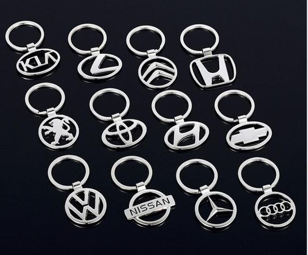 

3d metal double ide car logo hollow out keyring key chain holder for new