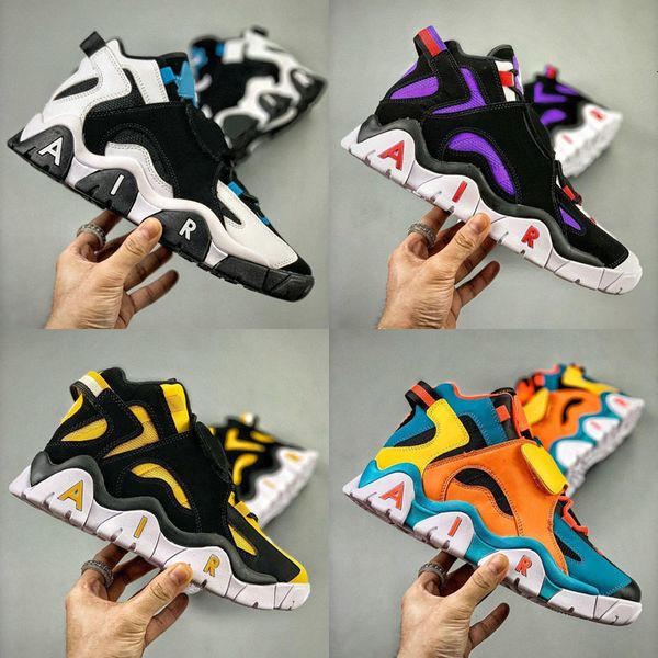 

2019 new excellent men outdoor shoes barrage mid qs black white purple in the help outdoor shoes
