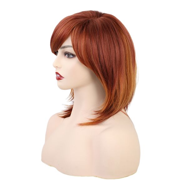 

side part bob wigs, 12 inches shoulder length human hair party wigs, Black