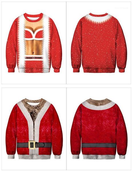 

3d print female casual apparel christmas style womens winter designer hoodies couple clothing crew neck long sleeve, Black