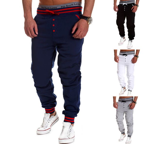

jogger pants outdoors joggers men 2016 male letter print harem pants sweat pant men trousers wear mens jogger 3xl, Black