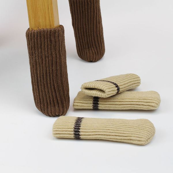 

4 pcs chair leg socks cloth knitting anti-slip chair cover sock leg table foot covers floor protectors