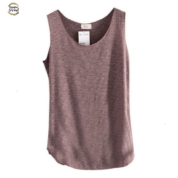 

latest casual ladies casual vest loose cotton sleeveless womens tank solid basic summer tee drop shipping, White