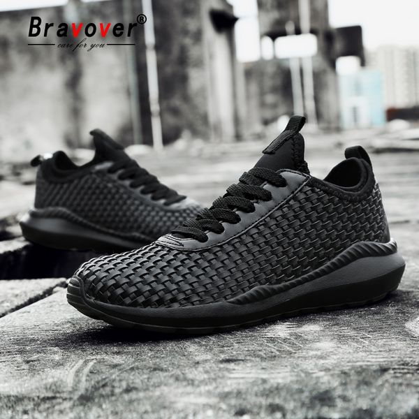 

2020 new summer man's breathable running shoes comfortable woven sport shoes lace-up walking jogging sneakers