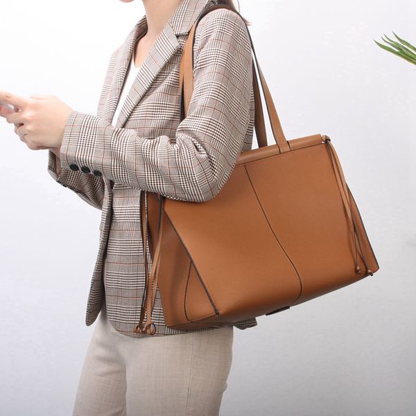 

woonam women fashion handbag hide genuine calf leather large tote frame shopper shoulder bag bg2006
