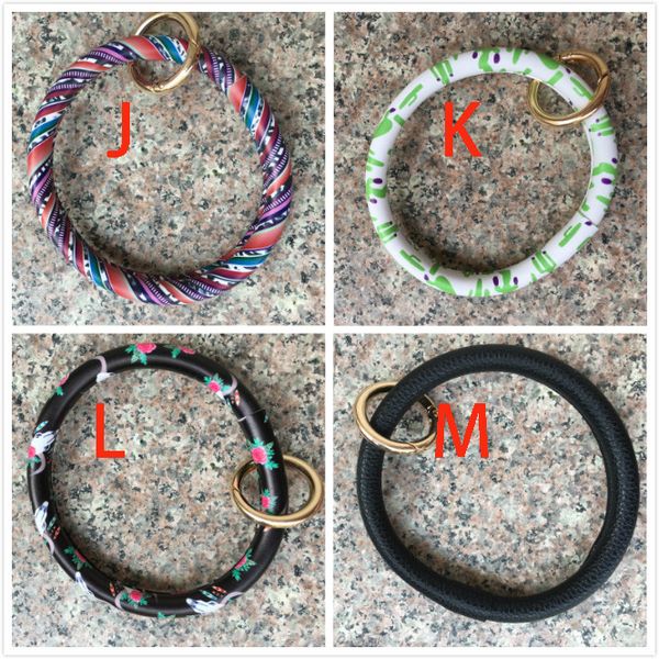 

2019 key ring bracelet unflower leather keychain per onalized enamel multicolor leather ta el bracelet keychain leopard bangle key holder