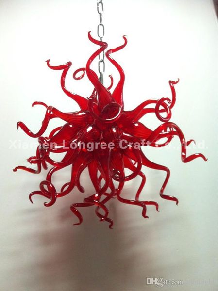 

c82-pretty red murano glass crystal chandelier light modern crystal hanging glass led pendant lamps fpr home decor