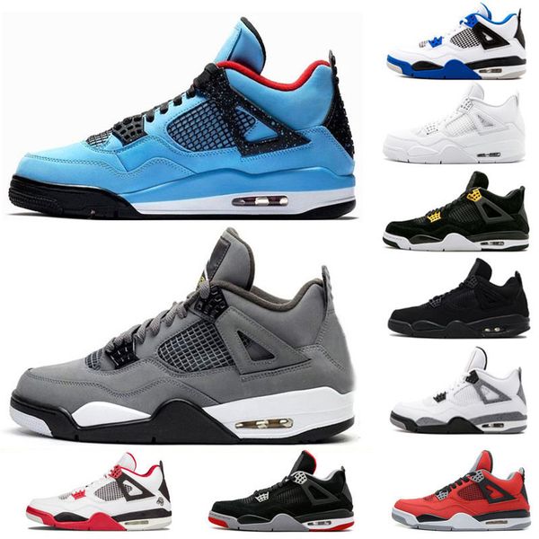 

cool grey bred 4 4s iv what the cactus jack laser wings mens basketball shoes denim blue eminem men sports designers sneakers shoes
