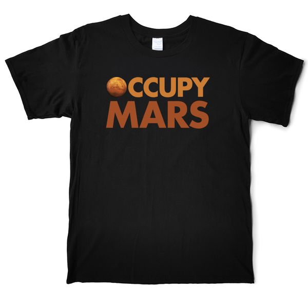 

occupy mars the game funny t shirt men's cotton space elon musk colonize explorat t-shirts o'neck short sleeve tees shirt casual, White;black