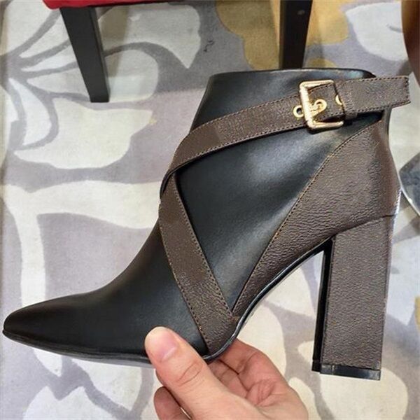 

designeross65 high heels ankle boots real leather women shoes martin boots new autumn winter long boots motorcycle, Black
