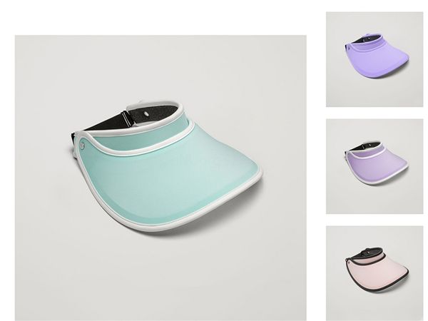 

wholesale- 2020 new arrived women visor sun plain hat sports cap colors beach hat adjustable apr uv protection er face #542, Blue;gray