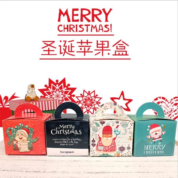 

10 pcs/set christmas gift box beautifully folded colorful christmas apple box stocking ornaments