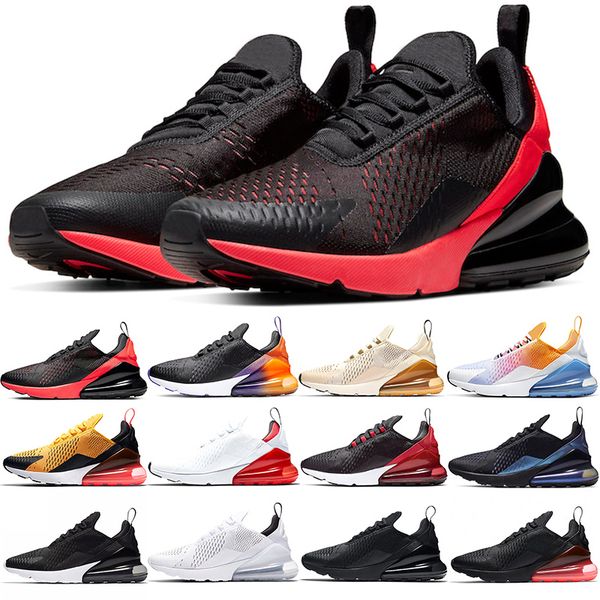 

nike air max 270 мужчины женщины кроссовки бред oreo тройной черный основной белый habanero red hot пунш volt designer mens тренер спорт кро, White;red