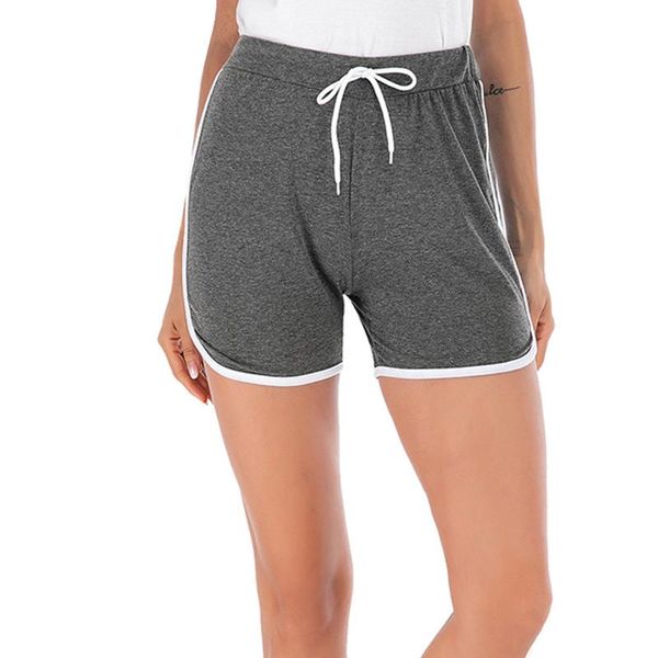 

спортивные шорты женщины лето 2020 новый конфетный цвет анти выпотрошенный тощий повседневные шорты леди эластичный пояс короткие женщины, White;black