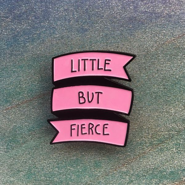 

hiphop rock pin little but fierce brooch creative fashion chapter backpack handbag with pins, Gray