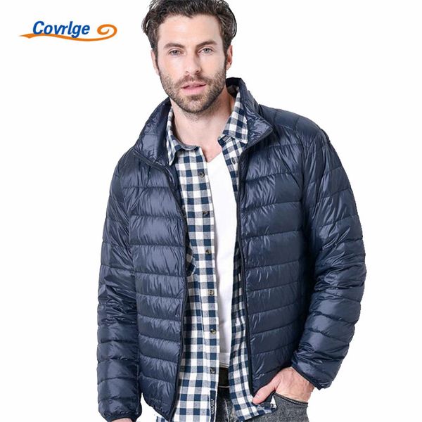 

covrlge new men winter jacket ultra light 90% white duck down jackets casual portable winter coat for men down parkas mwy003, Black