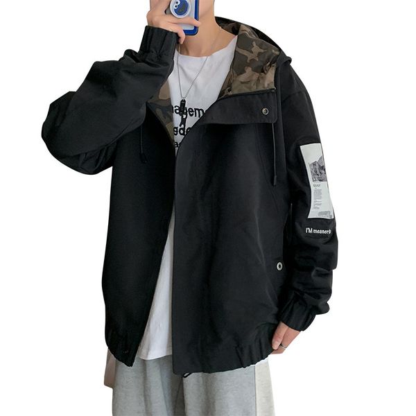 

мужская курток весна 2020 новая корейская версия тенденции случайной весной куртка красивой дикой волны бренд мужских курток, Black;brown