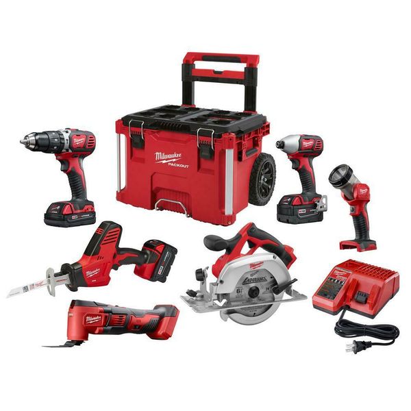 

Milwaukee m18 18 volt lithium ion hammer drill hex impact aw rolling tool box