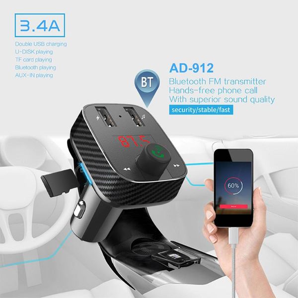 

bluetooth fm transmitter hands car kit mp3 music player dual usb charging car electronics accessories 75x49x38mm