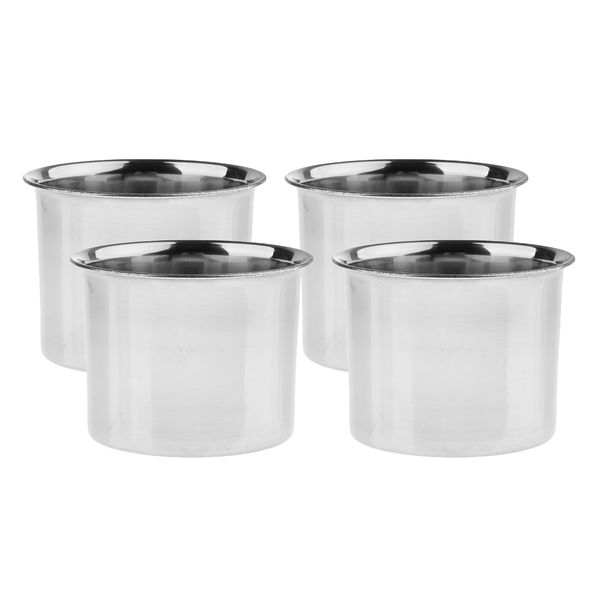 

4pcs easy clean - stainless steel food water bowl bird feeder for crates cages coop dog parrot dia.10cm