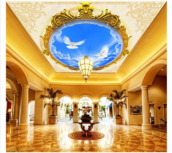3d Zenith Mural Custom Photo Ceiling Wallpaper European Classical