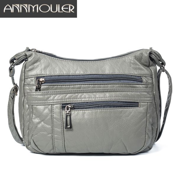 

annmouler designer women crossbody bag soft pu leather shoulder bag good quality messenger bag small size purse ladies handbags