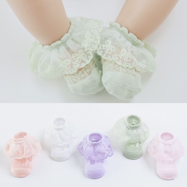 

baby socks girls ice silk lace socks baby mesh breathable lace princess, Pink;yellow