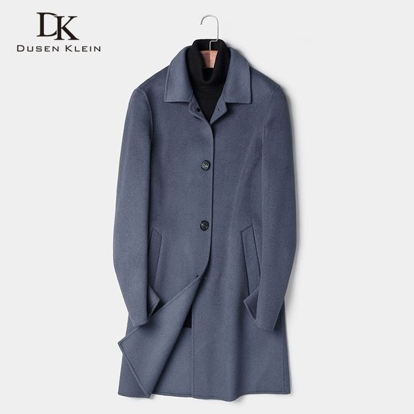 

men wool coat winter woolen jackets casual warm coat 2019 new long 8815, Black