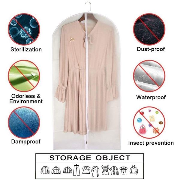 

garment bag clear 24 x 48 inch long suit bag dust moth proof garment bags white breathable full zipper dust cover for dance dres