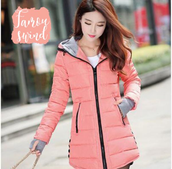 

windproof new waterproof winter jacket women coat female padded long coat section women coat windbreaker 90% parka, Black