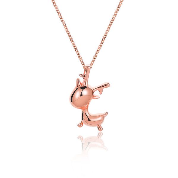 

creative necklace female necklaces milu deer pendant ladies heart jewellery trendy korean alloy jewelry collier, Silver