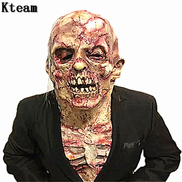 

new halloween terror zombie mask cosplay props scary mask latex bloody scary extremely disgusting full face mask costume