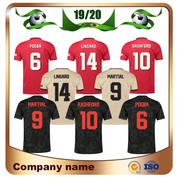

19/20 united europa league version cup font soccer jersey 2020 #6 pogba #9 martial #10 rashford soccer shirt #14 lingard football uniform, Black;yellow