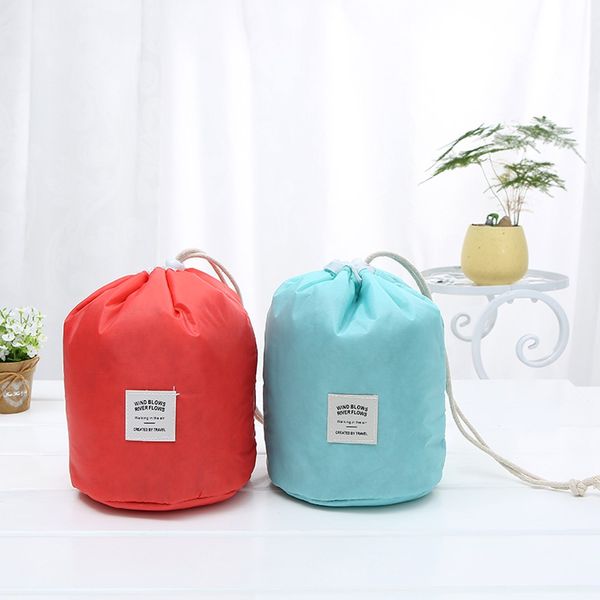

waterproof barrel travel cosmetic bag cosmetic bag nylon wash dressing storage box toilet large capacity
