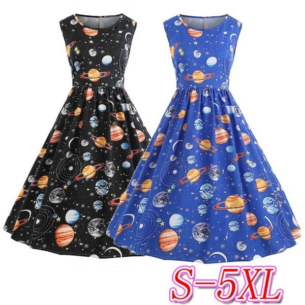 

женское дизайнерское платье большой круглый вырез без рукавов звезда цифровой печати средней длины качели платье, Black;gray