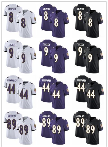 

men women youth baltimore ravens jersey 8 lamar jackson 9 justin tucker 44 marlon humphrey 89 mark andrews football jerseys purple, Black;red