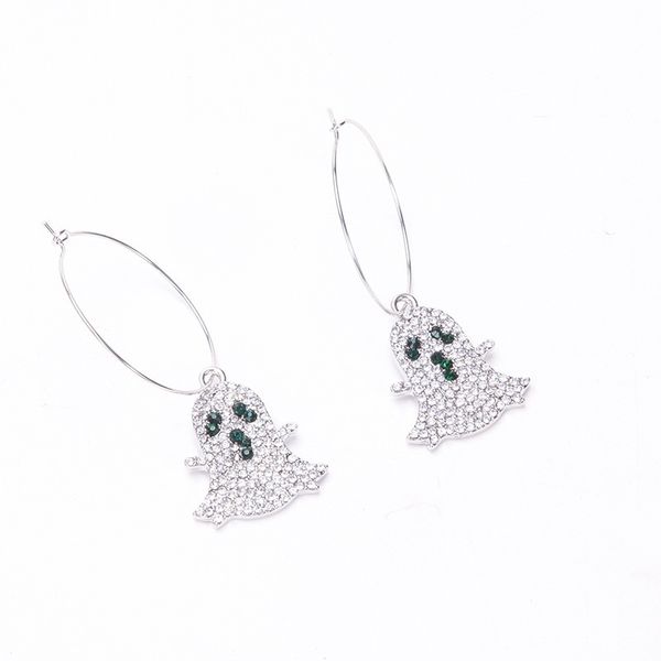 

doreen box fashion personality holloween jewelry hoop earrings diamond gold and silver ghost earrings hip hop accessories,1 pair, Golden;silver