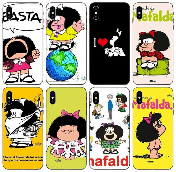

tongtrade] painted cartoon mafalda girl case for apple iphone 11 pro max x xs 8s 7s 6s 5 galaxy m30 m30s m40 huawei p10 htc m9 plus case