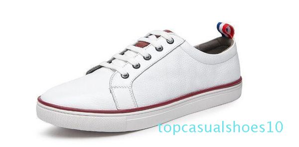 

it is very popular style 2019 autumn leather white shoes men's first layer leather casual shoes t10, Black