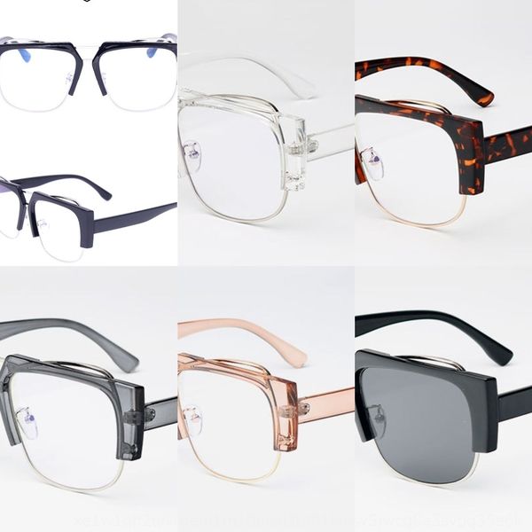 

huachenyu chen weiting large frame irregular sun plain for men and women glasses glasses, Silver