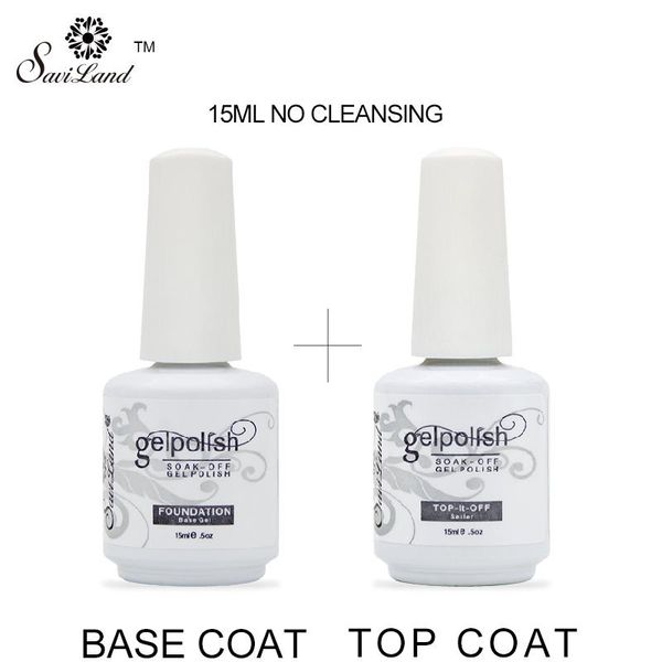 

nail gel saviland polish base and coat soak off long lasting lacquer professional no sticky clean varnish, Red;pink