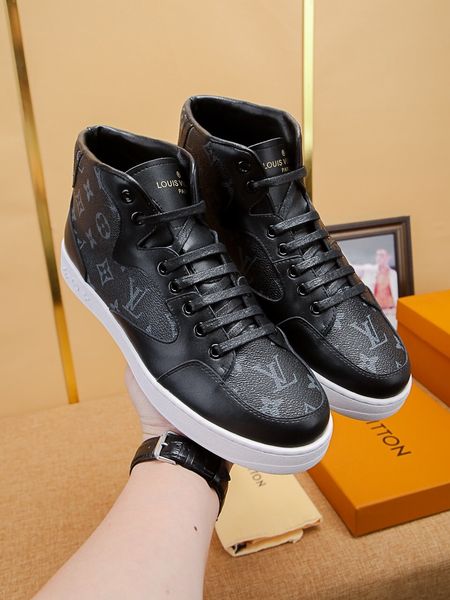

2020 new limited edition luxury leather men's high-casual shoes, high-end fashion outdoor sports shoes, size: 38-45, Black