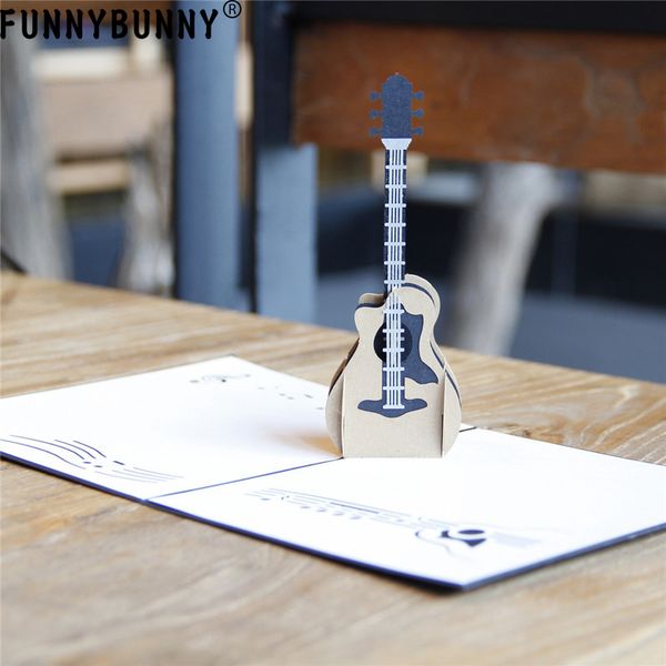 

funnybunny guitar rock music 3d up greeting birthday card invitation