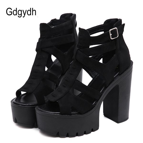 

gladiator gdgydh gothic sandals suede rome shoes women for party high heels black promotizipper comfortable
