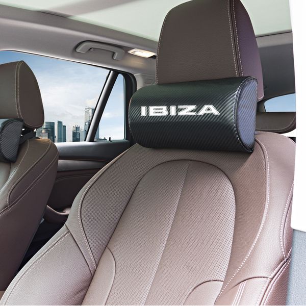 

1pcs car neck pillow seat headrest cushion pad for seat leon ibiza cupra altea belt racing emblems car accessories