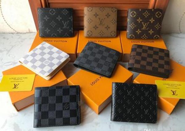 

Q1 2019 new l bag billfold plaid pattern women wallet men pure high end luxury de igner l wallet no box