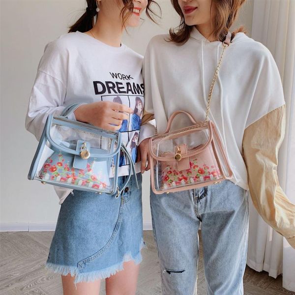 

jelly transparent defining crossbody bags 2020 new korean shoulder messenger bags tide delicate tote hand moli girls women